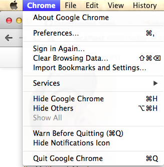 Chrome Quit Command